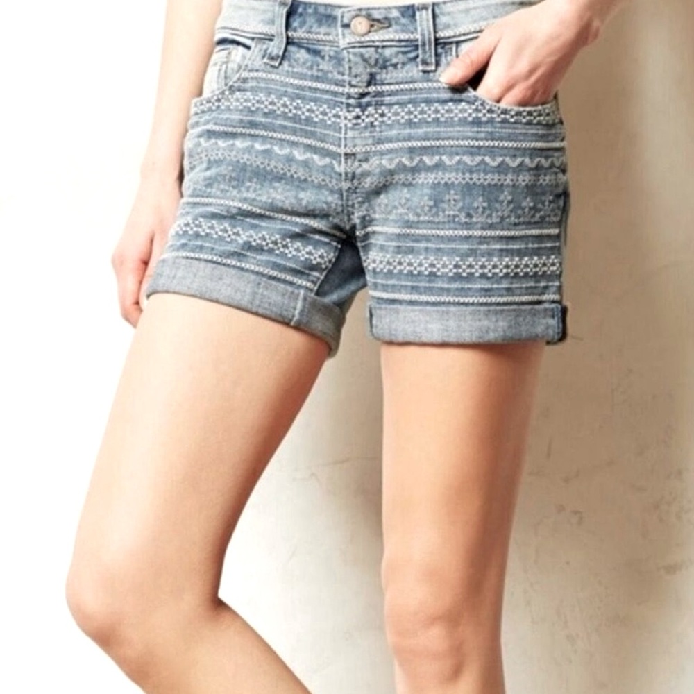 Embroidered Shorts Anthropologie